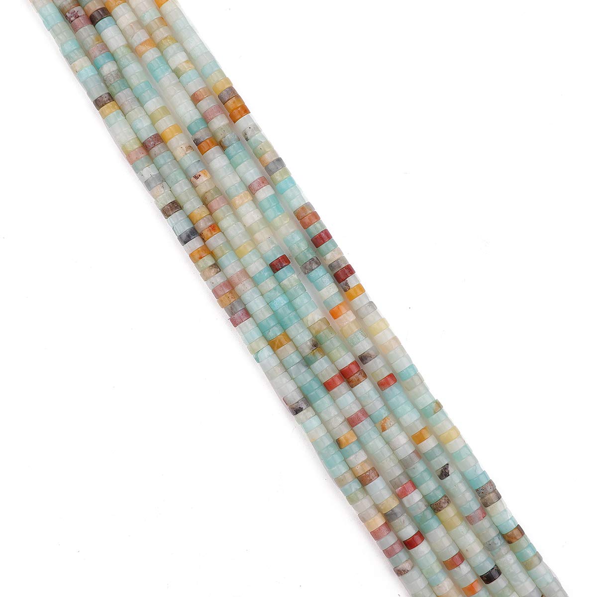 BEADIA Natural Amazonite Spacer Beads Caps Loose Semi Gemstone for Beading Jewelry Making 4mmx2mm 38cm
