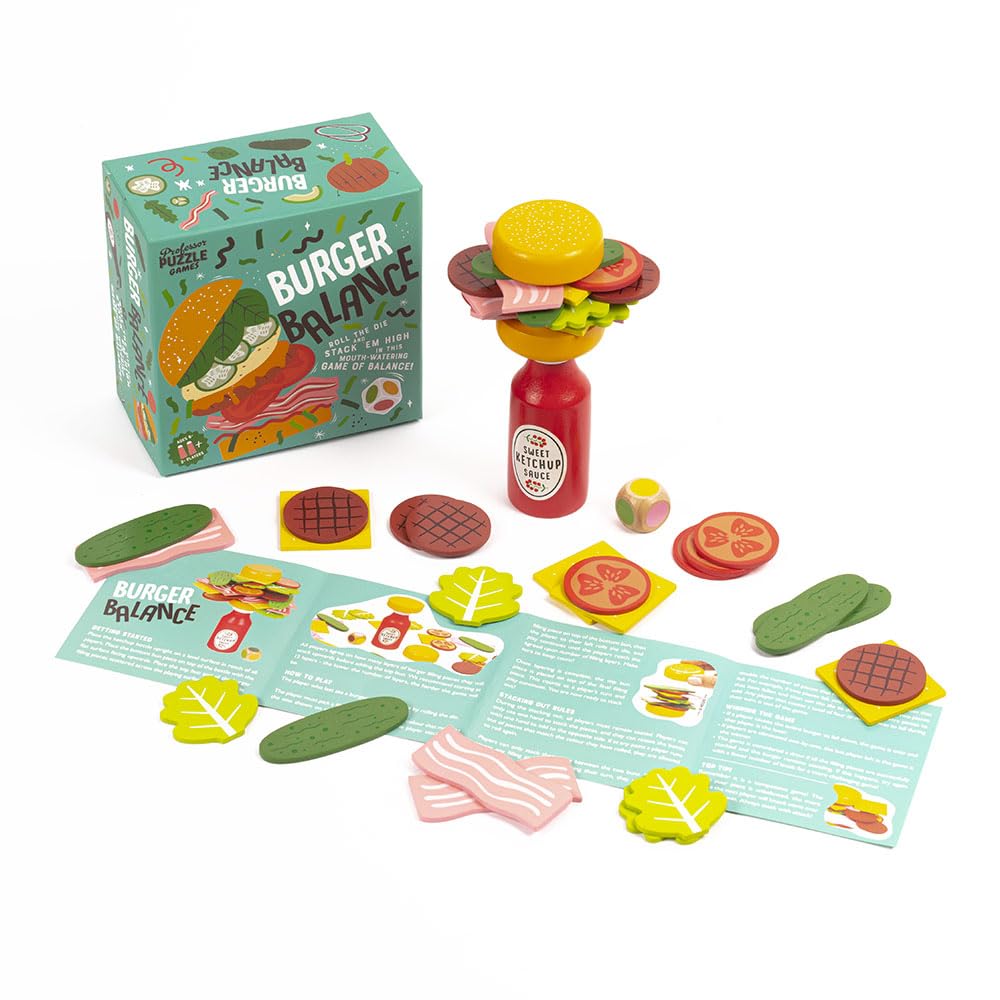 Professor PUZZLE Foodie Games - Burger Balance Stacking Game