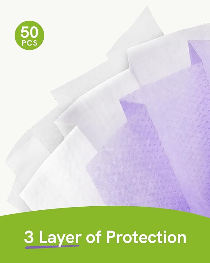FriCARE Disposable Face Masks, 3-Ply ASTM Level 3 Medical Grade, FSA/HSA Eligible, Breathable & Comfortable for Allergy/Sun Protection, 50 Pack Purple