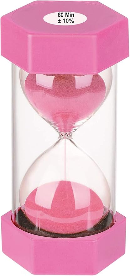 SuLiao Unbreakable Pink Sand Watch - 60 Minute Hourglass Timer for Kids, Classroom, Kitchen, Decorative