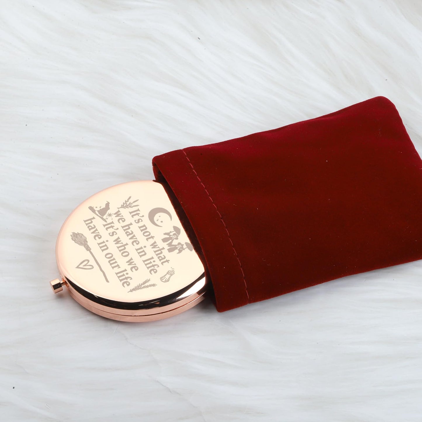 WUSUANED Witch Sister Makeup Mirror Practical Movie Inspired Mirrorr TV Show Fan Gift Magic Witch Gift Witchy Fans Gifts