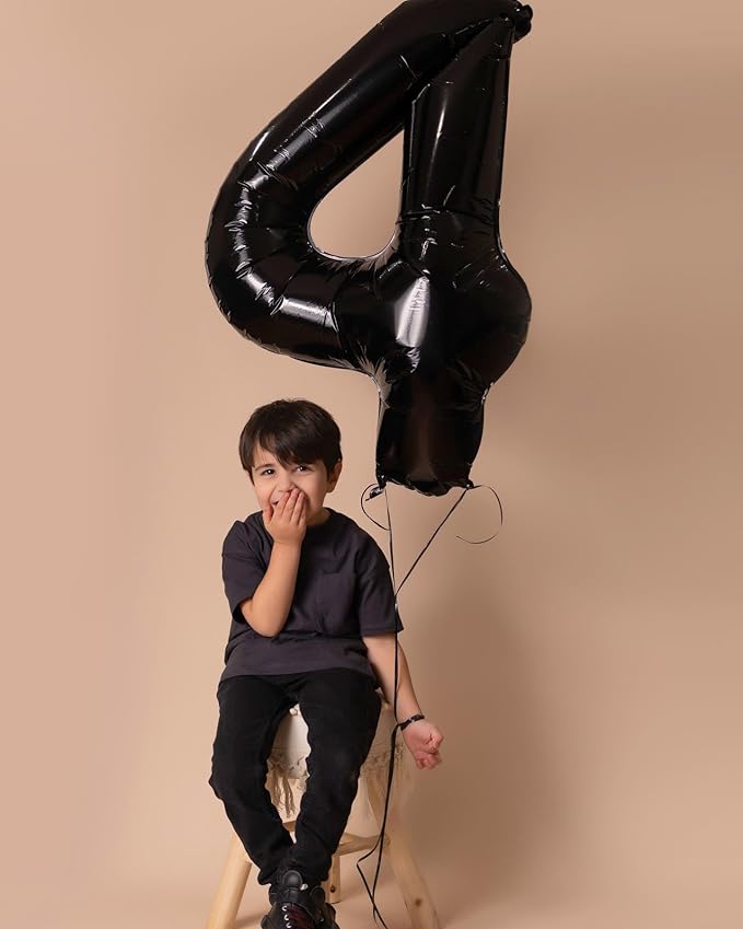 Black Number 13 Balloon 40 Inch, 13th Birthday Party Decorations for Children, Giant 13 Foil Balloon for Party Supplies