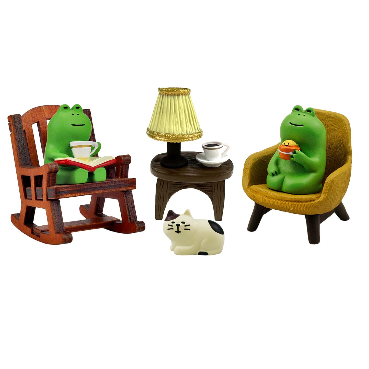 Refintural Miniature Frog Figurines Statue, Adorable Frog Collectibles for Desk and Bedroom Decor, Perfect Indoor Home Decorations and Gifts