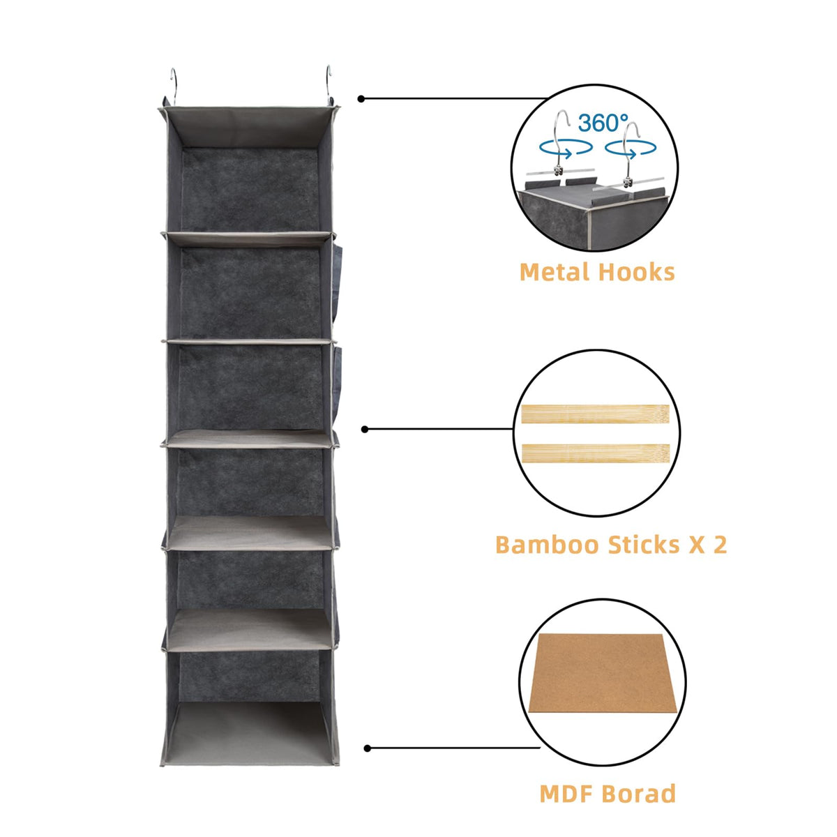 2 Packs Hanging Closet Organizer (2 Count)