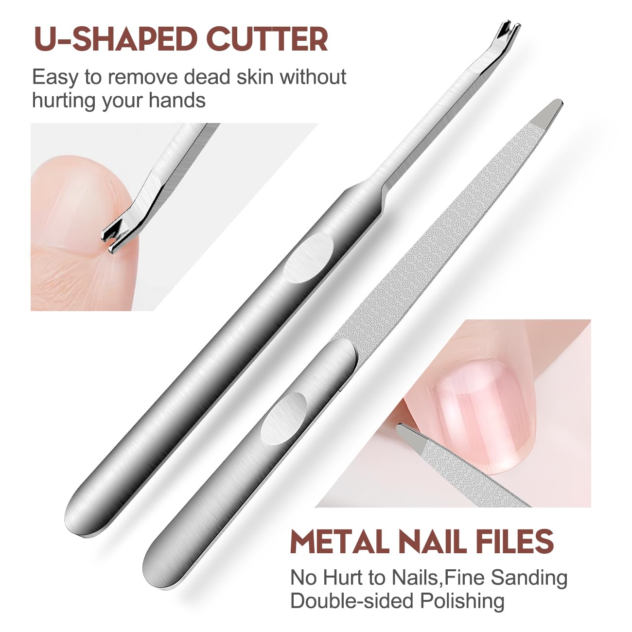 Cuticle Trimmer with Cuticle Pusher and Cutter Cuticle Nippers & Cutter Set, Professional Stainless Steel Cuticle Cutter Manicure Tools For Precise Nail Care Fingernails & cuticle scissors 5 Piece Set