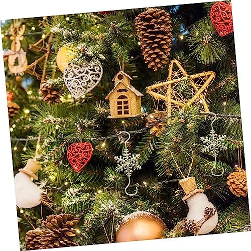 10pcs Christmas Snowflake Hooks Mantel Hangers for Stockings and Ornaments Punch Fireplace Decoration for Holiday Displays