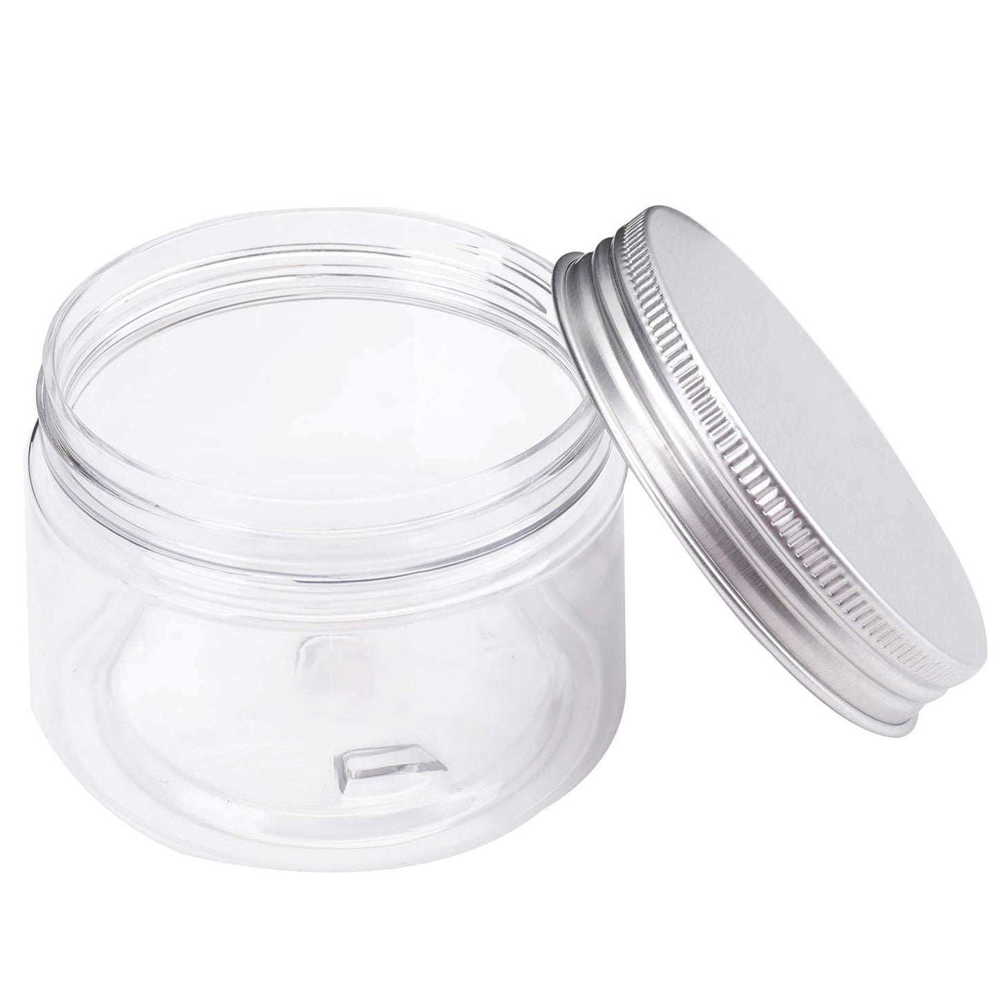 Bekith 20 Pack 4 Ounce Clear Plastic Storage Jars Containers With Screw-on Lids, Refillable BPA Free Small Round Slime Containers for Kitchen & Household Storage
