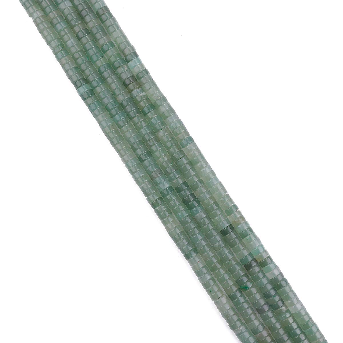 BEADIA Natural Green Aventurine Spacer Beads Caps Loose Semi Gemstone for Beading Jewelry Making 6mmx3mm 38cm