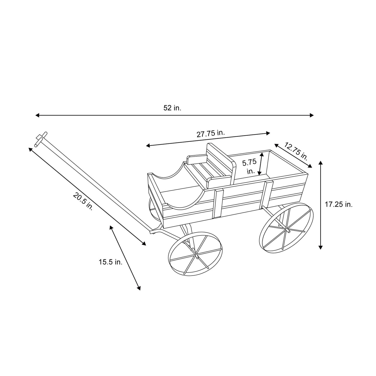 Shine Company 4942GR Wagon Planter, Large, Green