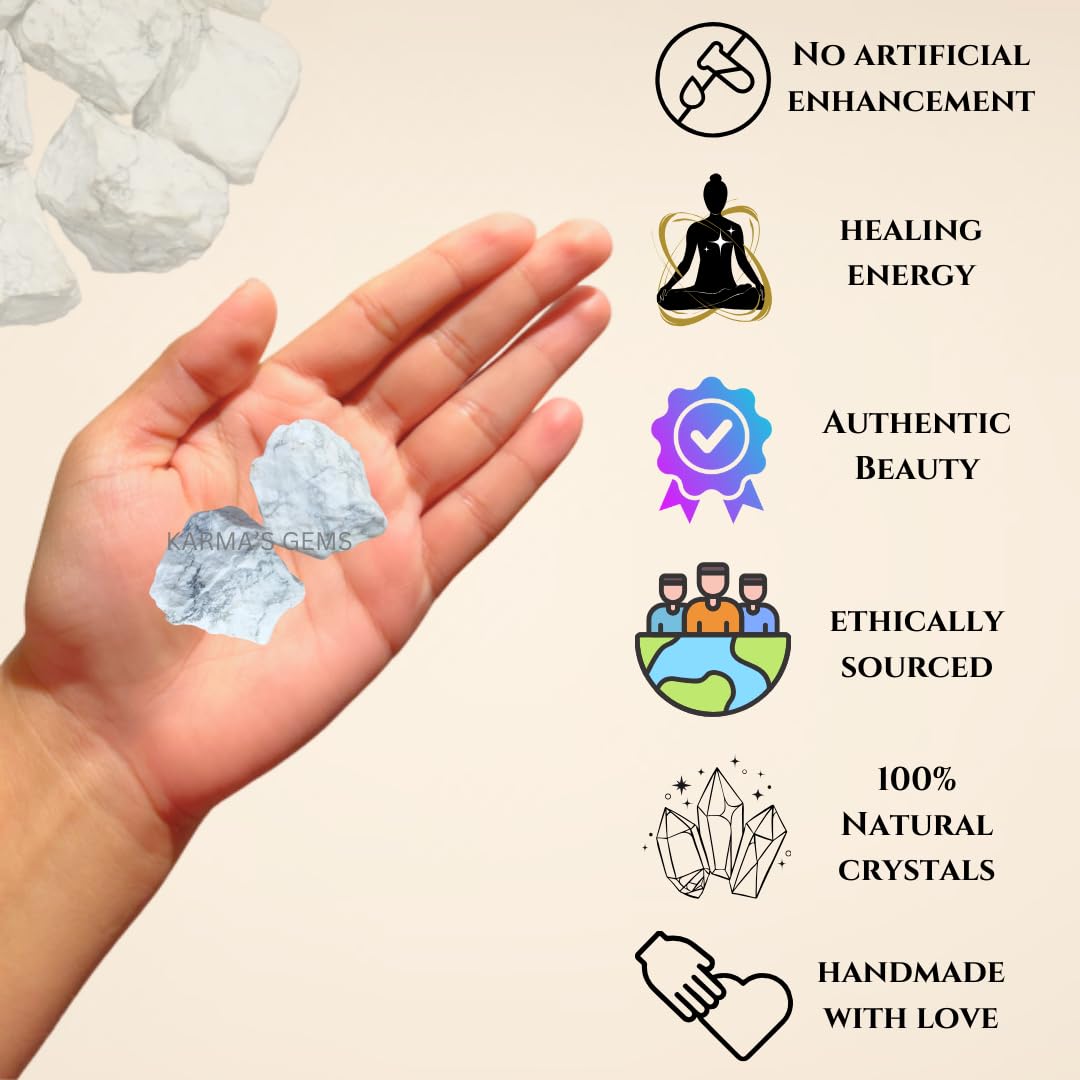 Crystals, Rocks, Jade, Crystals and Healing Stones, Witchcraft Supplies, Healing Crystals, Stones, Healing Stones, Rock Collection, Agate, Raw Stones (Howlite, 2 Pcs)