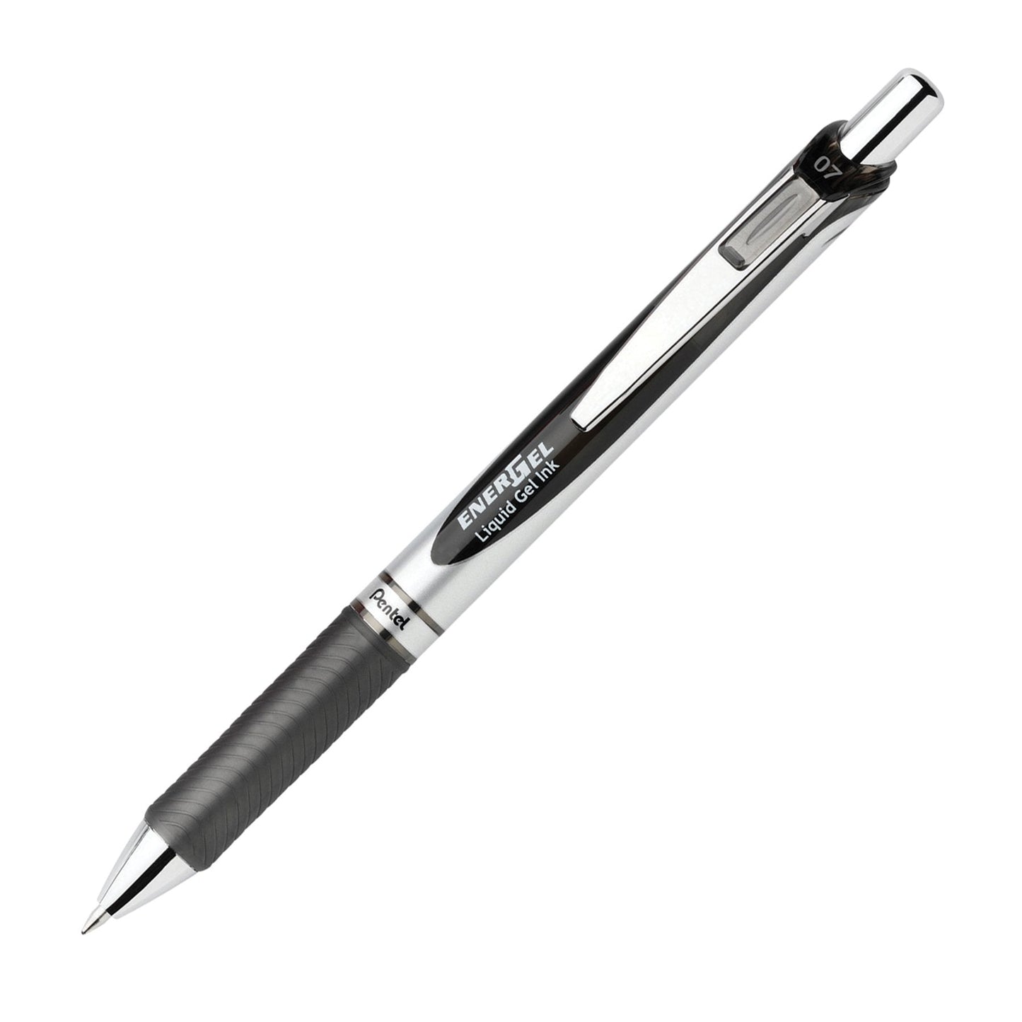 Pentel EnerGel RTX Retractable Liquid Gel Pen, (0.7mm), Medium Line, Metal Tip, Black Ink, Pack of 6 (BL77BP6A)
