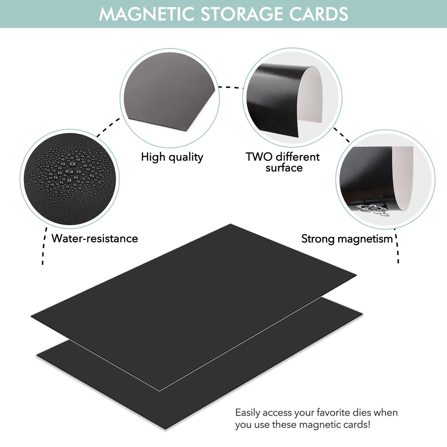 【10-Pack】Briartw 0.9mm Thick Magnetic Storage Cards for Die & Stamp Organization, Multipurpose Fridge Magnets & Writing Board - Ultimate Crafting Storage Solution,Die and Stamp Storage Magnetic Panels