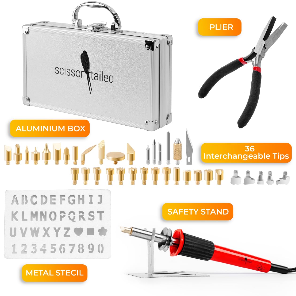 Premium Wood Burning Kit 43PCS, Adjustable Temperature Pen With 36 Tips & Accessories, All In A Deluxe Storage Case - Complete Gift For An Effortlessly Mastering The Art Of Pyrography