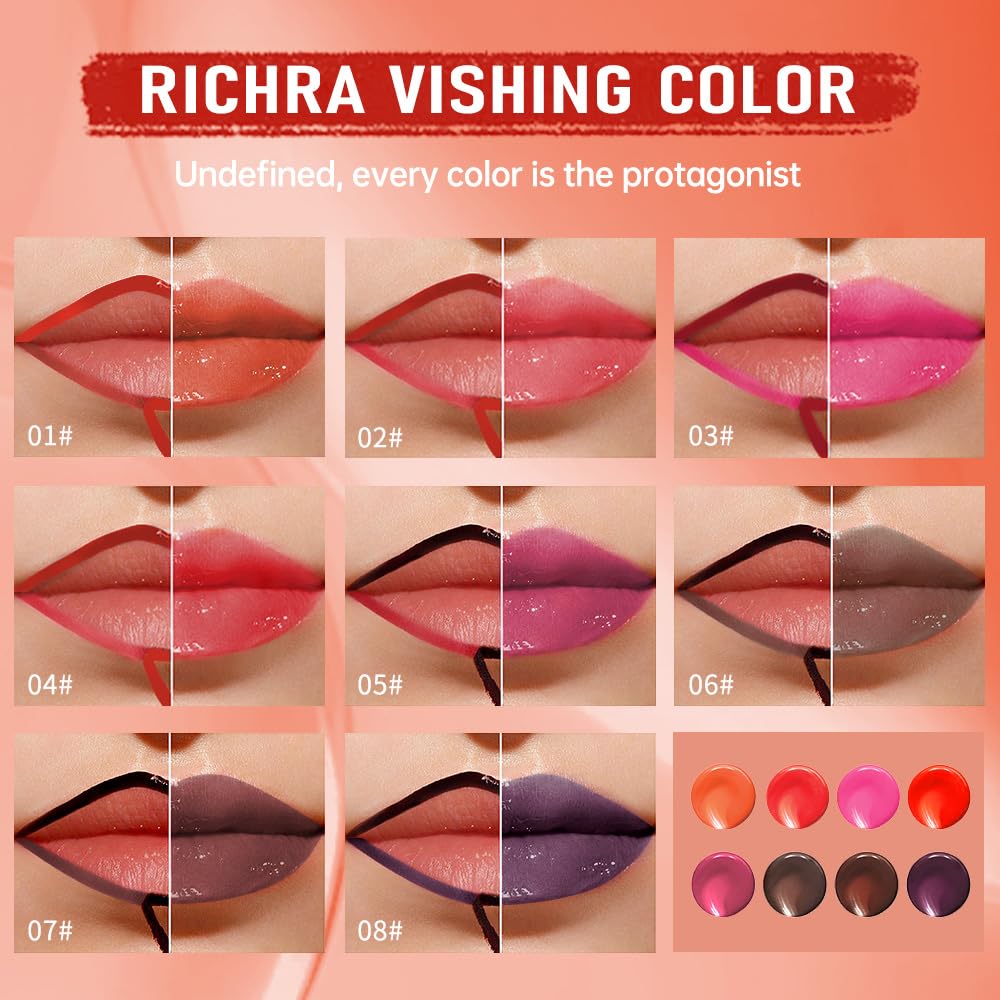 Rose Pink Peel Off Lip Gloss Masque,Lip Stain Peel Off Tattoo - Peel Off Lip Tint and Lip Oil 2-in-1,Long Lasting Waterproof Transfer-proof Lip Mask Lip Gloss Peel Off Lip Liner,for All Skin Type 02#