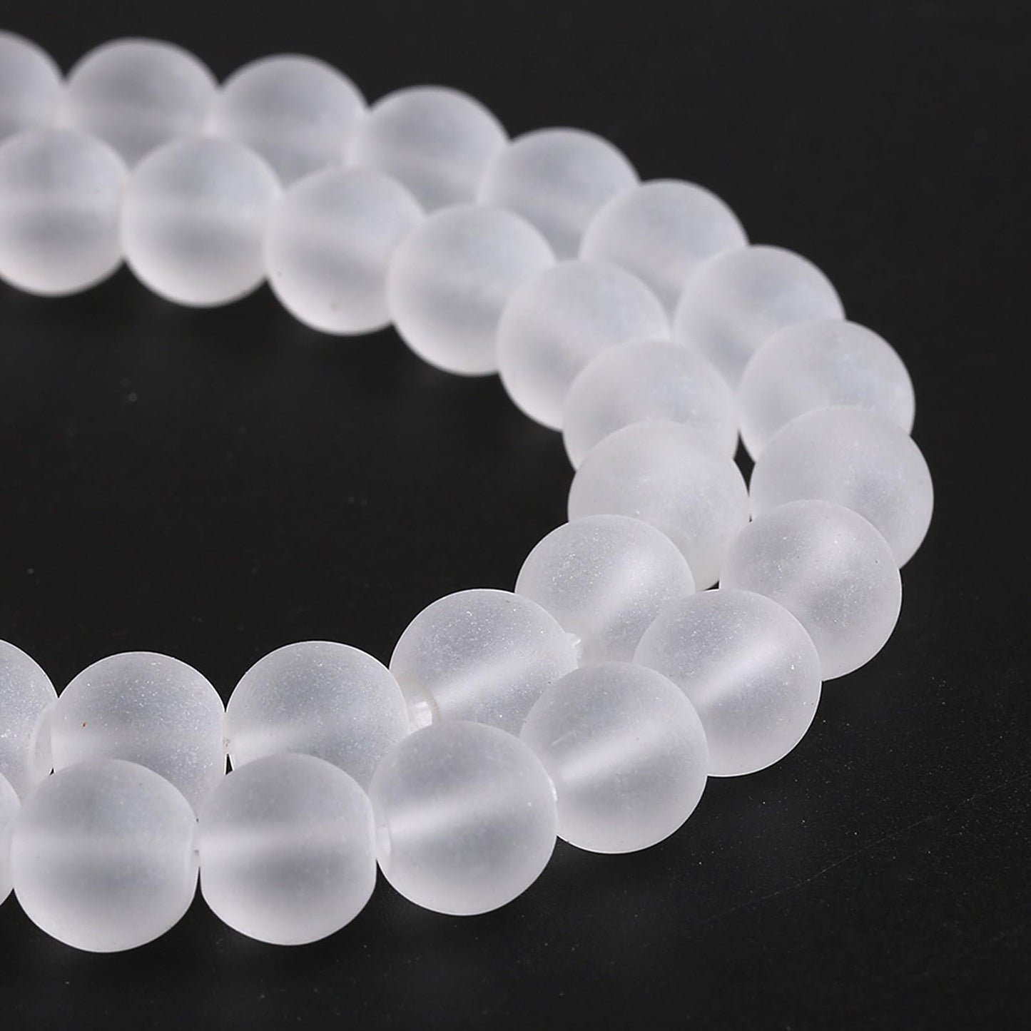 8MM 46PCS Matte White Glass Spacer Loose Beads for Jewelry Making DIY Bracelet Necklace