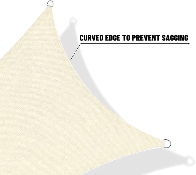 SUNNY GUARD Custom Size 14'x14'x19.8' Butter Cream Sun Shade Sail Triangle UV Block Shade for Backyard Yard Patio Deck Garden(Customized)