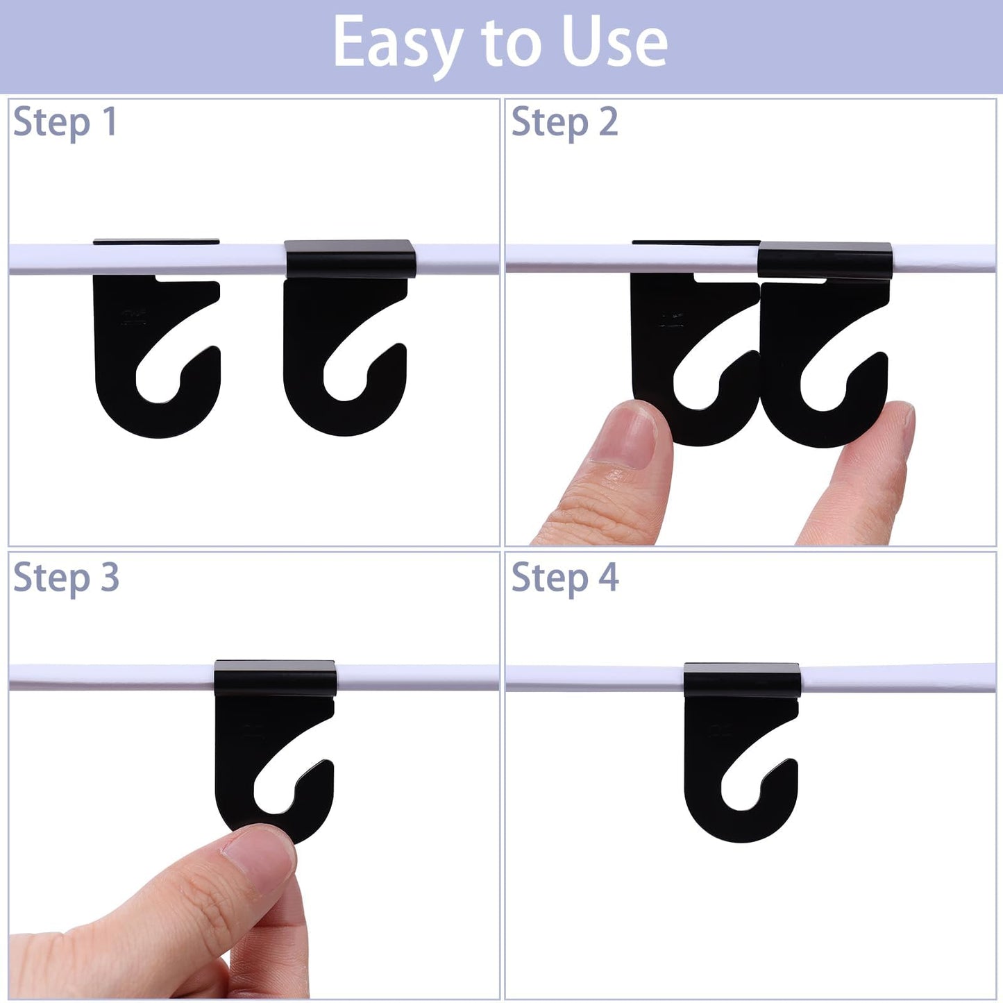 OALEN 40 Drop Ceiling Hooks for Classrooms & Offices, Black Heavy Duty Ceiling Hooks for Hanging Plants & Decorations, Metal T-Bar Hooks for Suspended Drop Ceiling Tiles