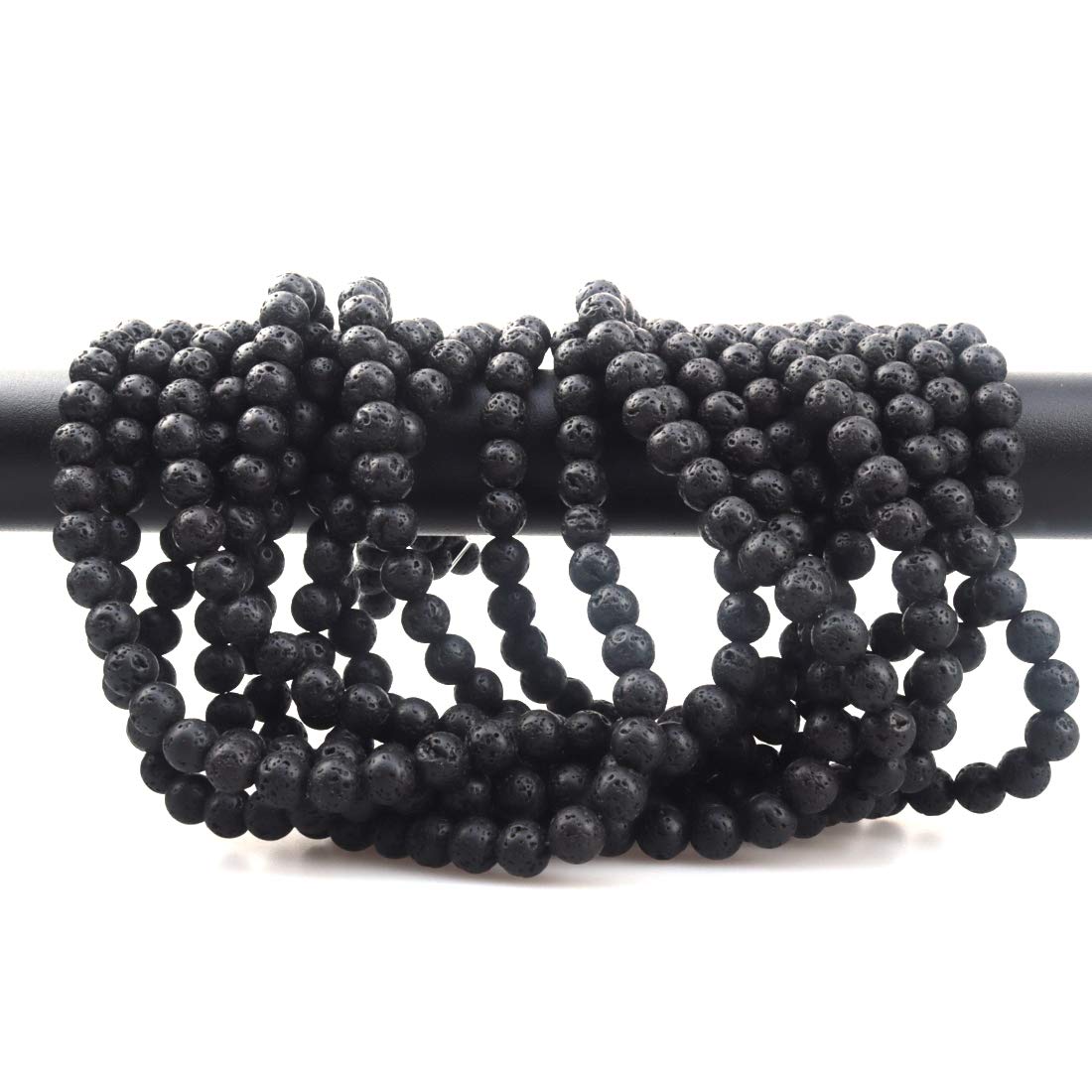ICAI Beads 10mm Natural Volcanic Gemstone Round Loose Stone Beads for Jewelry Making DIY Crafts Design 1 Strand 15" APPR.34-36pcs