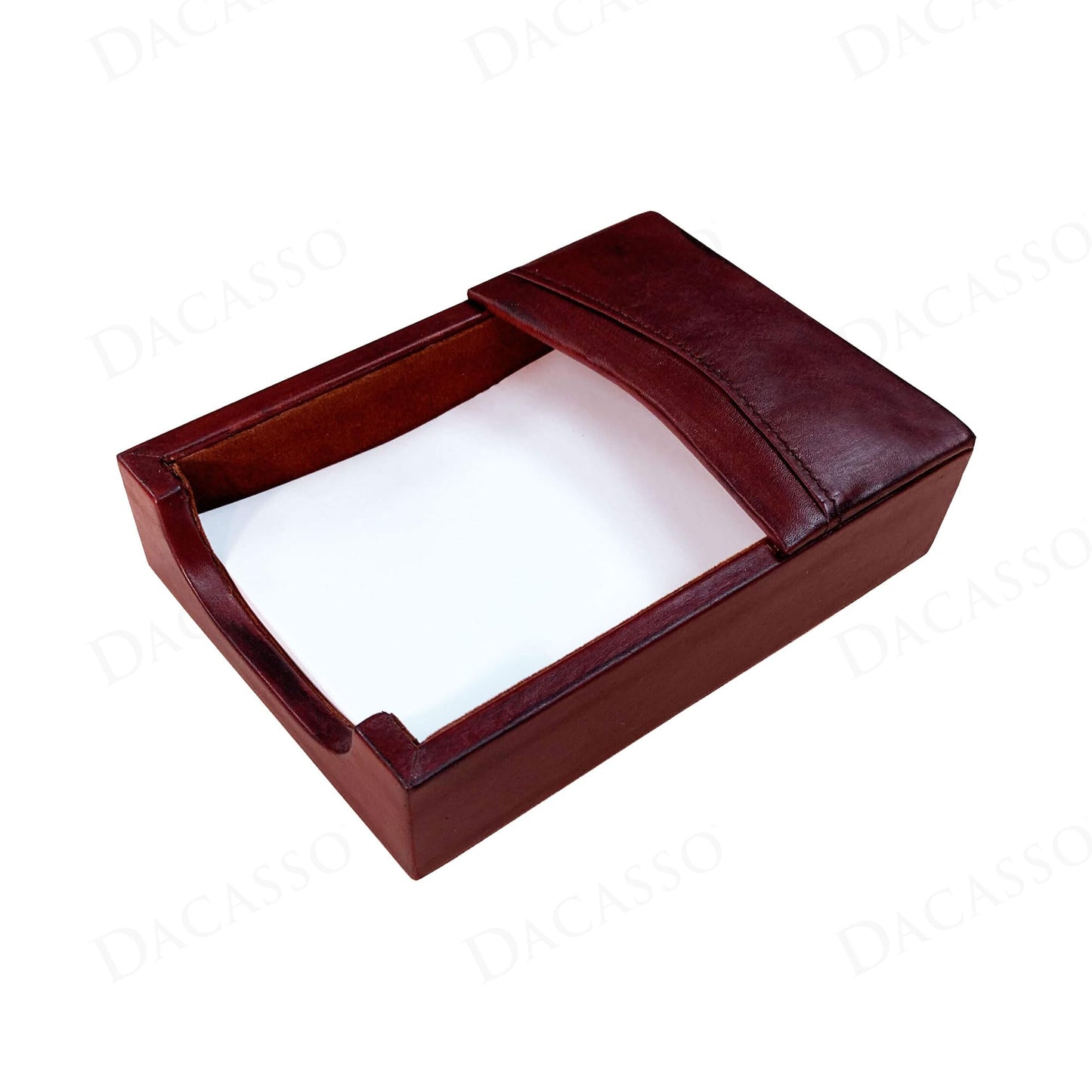 Dacasso Mocha Leather 10-Piece Desk Accessory Set - Organization Essentials & Executive Decor - Luxury Leather Blotter for Office Organization