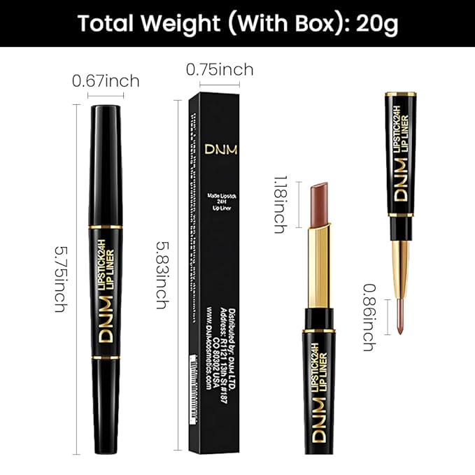 evpct 1Pcs Light Nude Brown Matte Lip Liner and Lipstick Combo Set Kit for Women, Magic Neutral Lipsticks 24 Hours Original Lipstick and Lips Liner Pencil Stain Gloss Makeup Long Lasting Waterproof