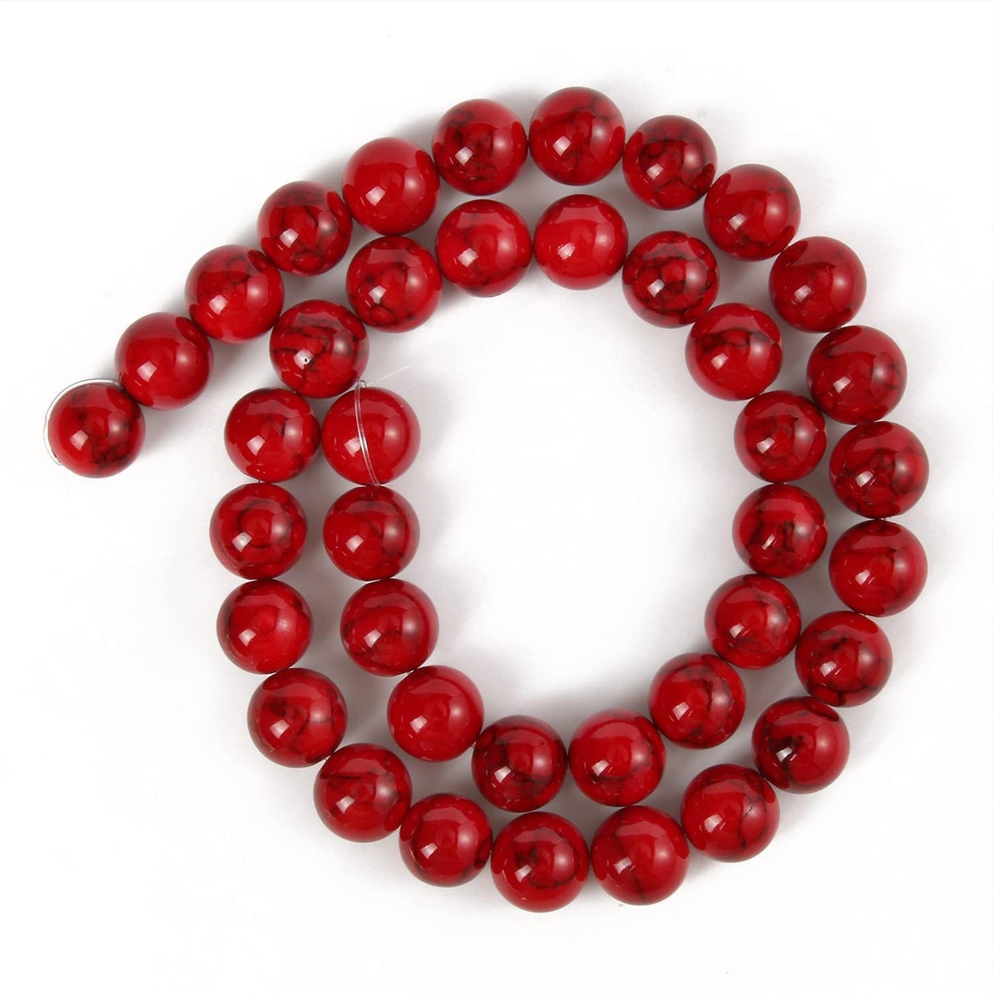 8mm Red Beads for Bracelets Turquoise Beads, Natural Stone Beads Gemstone Beads for Jewelry Making,DIY Bracelet Necklace About 45pcs