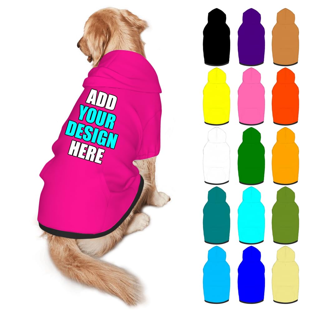 Mynvzrk Customized Dog Hoodie with Name Logo Personalized Text Soft & Warm for Puppy Sweatshirt Hooded for Small Medium Large Dogs Girl/Boy Cats/Kitten, MediumPurple, M