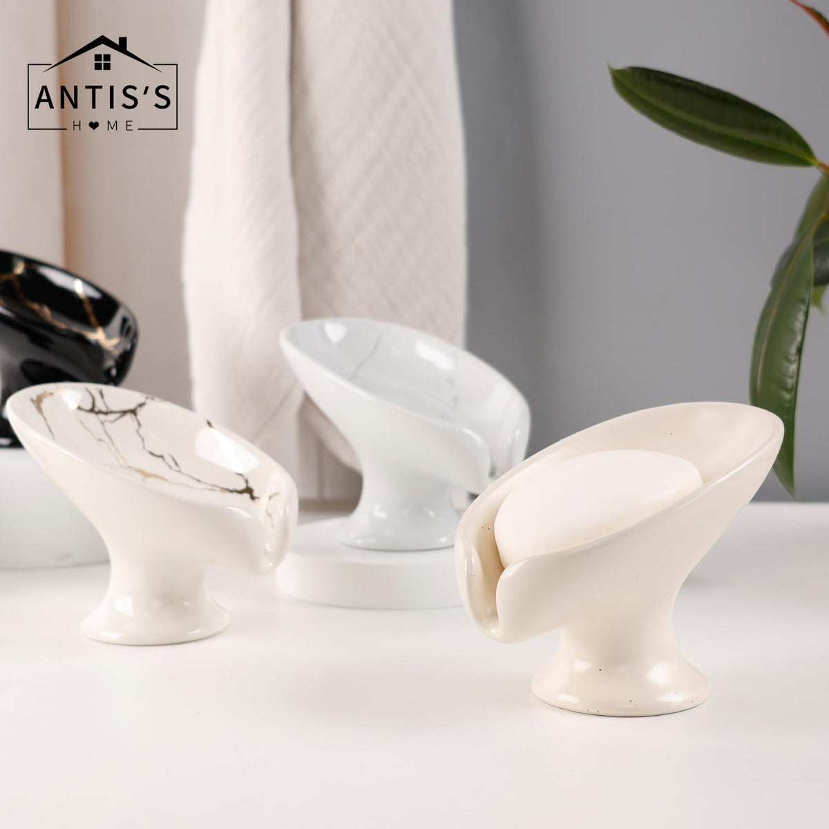 Soap Dish Self Draining Bar Soap Holder for Bathroom Sink