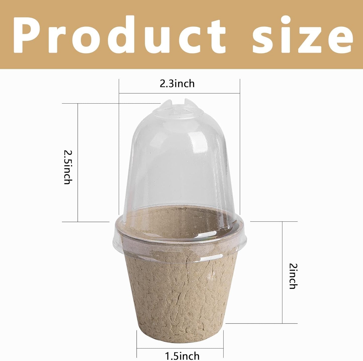 EBaokuup 40pcs Biodegradable Seeding Starter Pots for Planting - 2.3" Plant Nursery Pots with Humidity Dome - Peat Pots for Seedlings Garden Vegetable Flower Germination