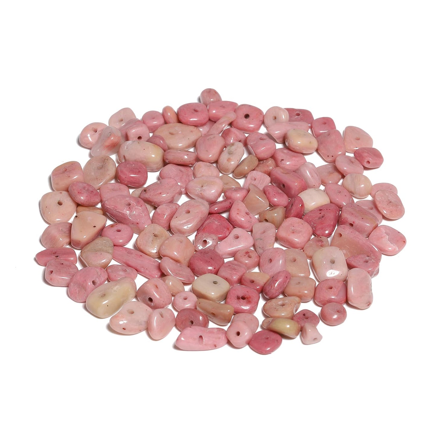 30in Rhodochrosite Natural Chip Stone Beads 5-8mm About 230pcs, Irregular Drilled Light Rosy Pink Bead for Bracelets Jewelry Making Supplies for Adults, DIY Crafts.