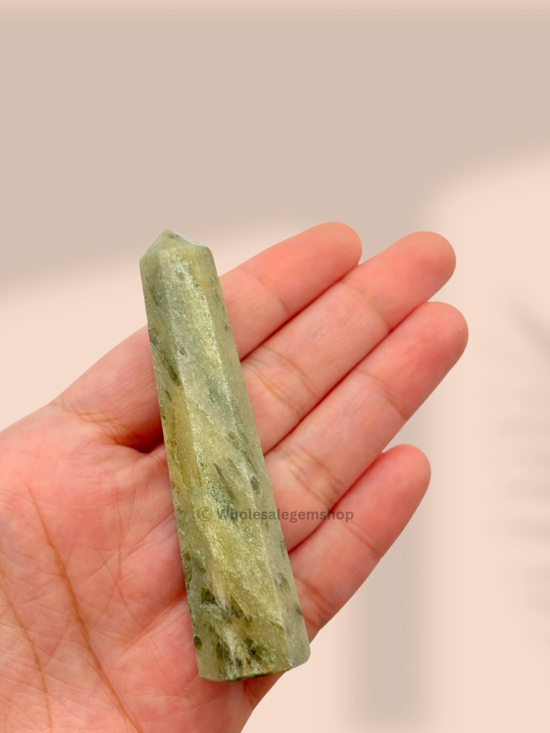 3 Inch Green Kyanite Gemstones Obelisk Tower Jumbo Facet Aura Rock Crystal Natural Polished Earth Wand Spirit