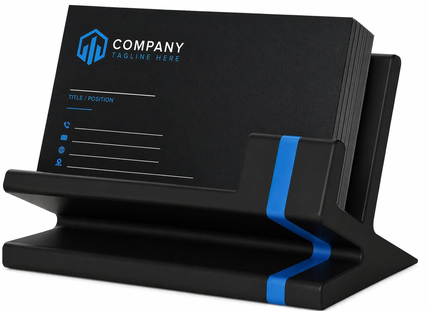 Business Card Holder – Blue and Black Modern Design – Exclusive Model for Professionals