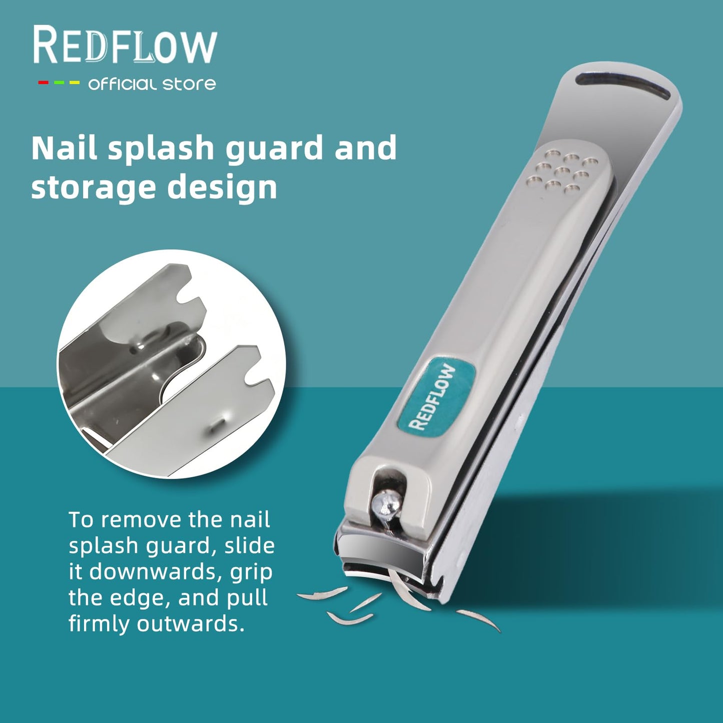 Large Nail Clippers,Fingernail Cutter Stainless Steel,Nail Clippers Anti Splash,Nail Scissors Detachable Design,Includes a Nano Glass File