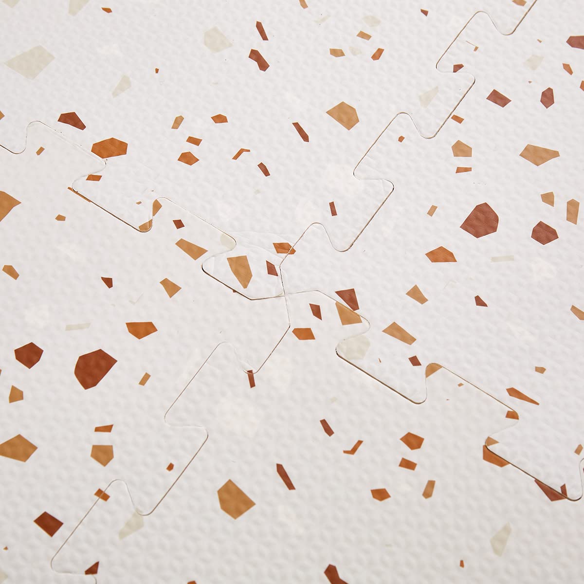 Extra Large Baby Playmat, Non-Toxic EVA Foam, 176cm x 117cm Interlocking Tiles, Easy Clean Crawling Mat for Babies, Infants, Toddlers, Tummy Time (Terrazzo Brown)