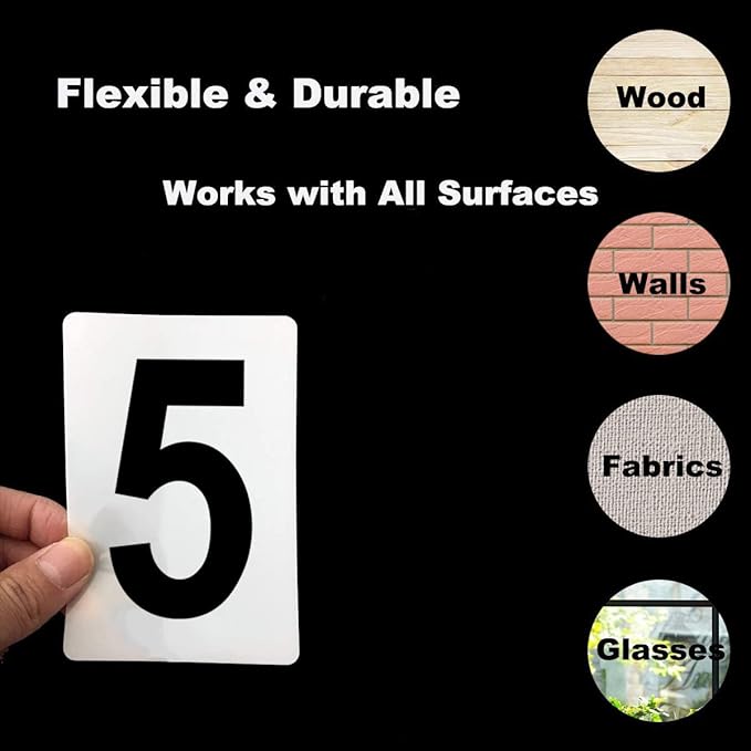 9 Inch Large Number Stencils for Painting - 11 Pack Number Stencil Templates for Curb Address, Cakes, Cookies, Mailboxes and Crafts, Reusable House Numbers Stencils for Wood Signs & Cement Wall Art