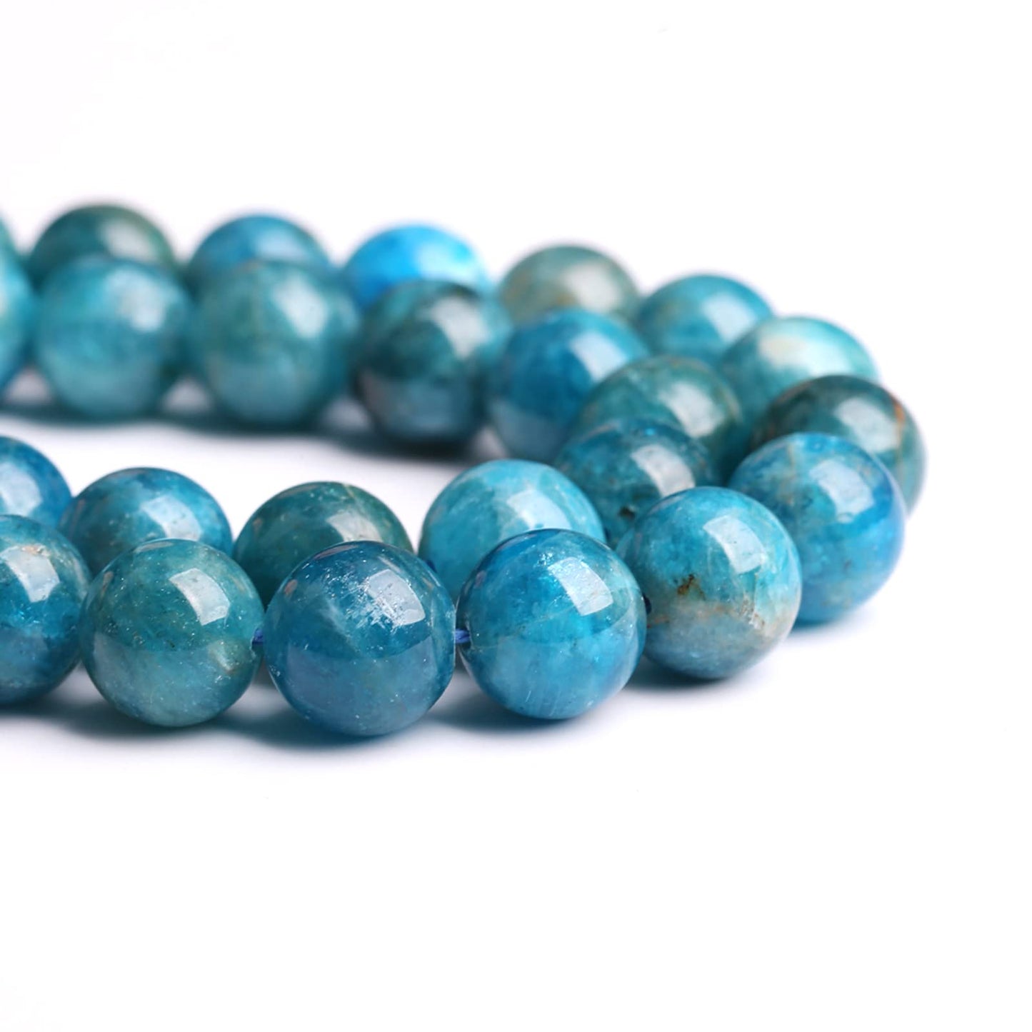 6MM 60PCS Natural Stone Blue Apatite A Grade Loose Beads for Jewelry Making DIY Bracelet