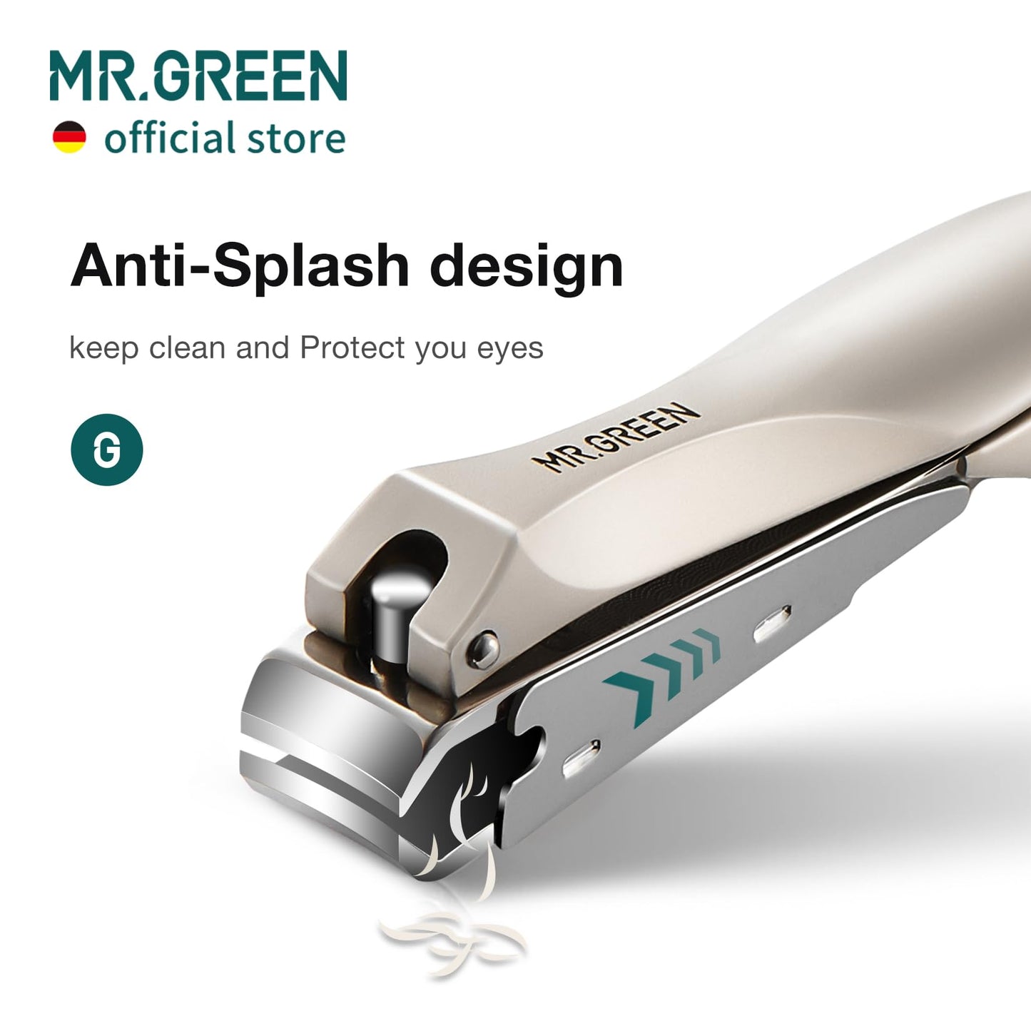 MR.GREEN Nail Clippers Stainless Steel Anti Splash Fingernail Cutter Manicure Tools Bionics Design Pedicure Scissor Nail Trimmer (Nail Clipper (Medium)+Nail File)