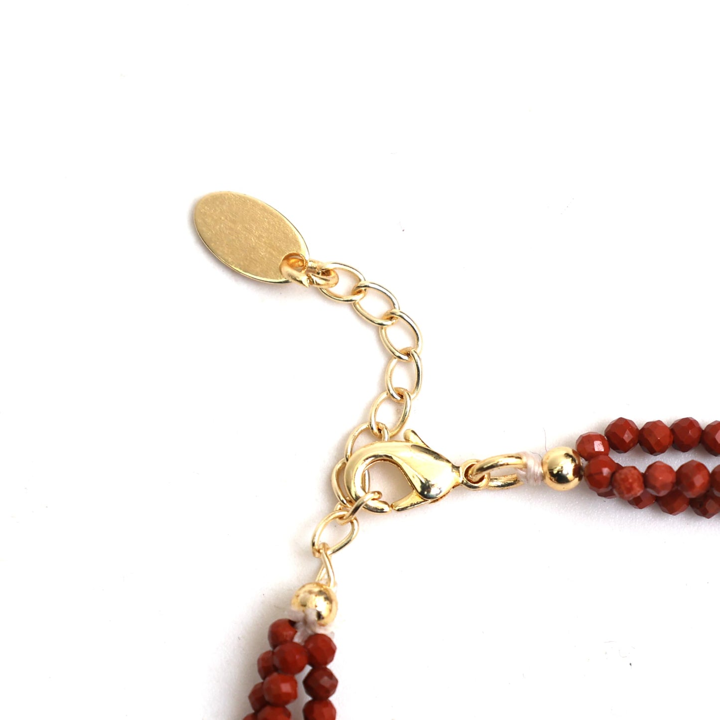 Gempires Red Jasper Multi Strand Beaded Bracelet for Women | Handmade Lightweight Gemstone Jewelry | Hypoallergenic Gold Plated Adjustable Bracelet | Stylish Everyday Wear Gift