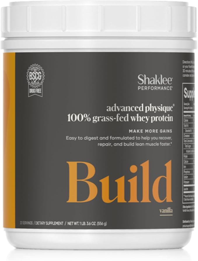 Shaklee - Performance® Advanced Physique® 100% Grass-Fed Whey Protein: Fast-Absorbing Formula - 20g Protein 110 Calories - Vanilla - 20 Servings