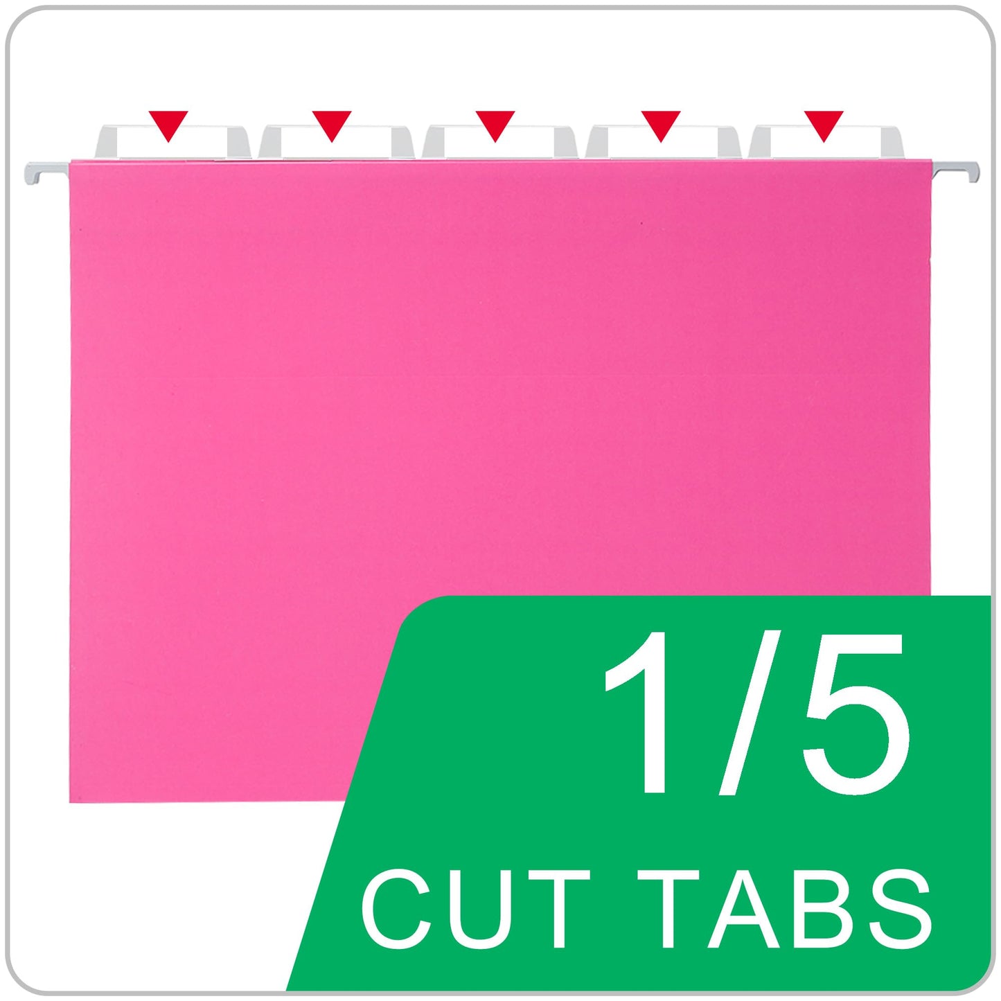 VZCPYTPM Pink Hanging File Folders Letter Size,25 Pack Reliable Hanging Folders for Filing Cabinet,Reinforced Rods for Smooth Gliding,Includes 1/5 Adjustable Tabs & Inserts,Ideal for Home & Office