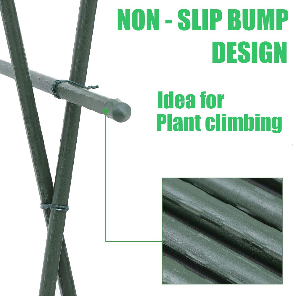 Mininfa Steel Plant Stakes 4 Feet, Plastic Coated Metal Garden Stakes Supports Climbing for Tomatoes, Trees, Beans, 25 Pack