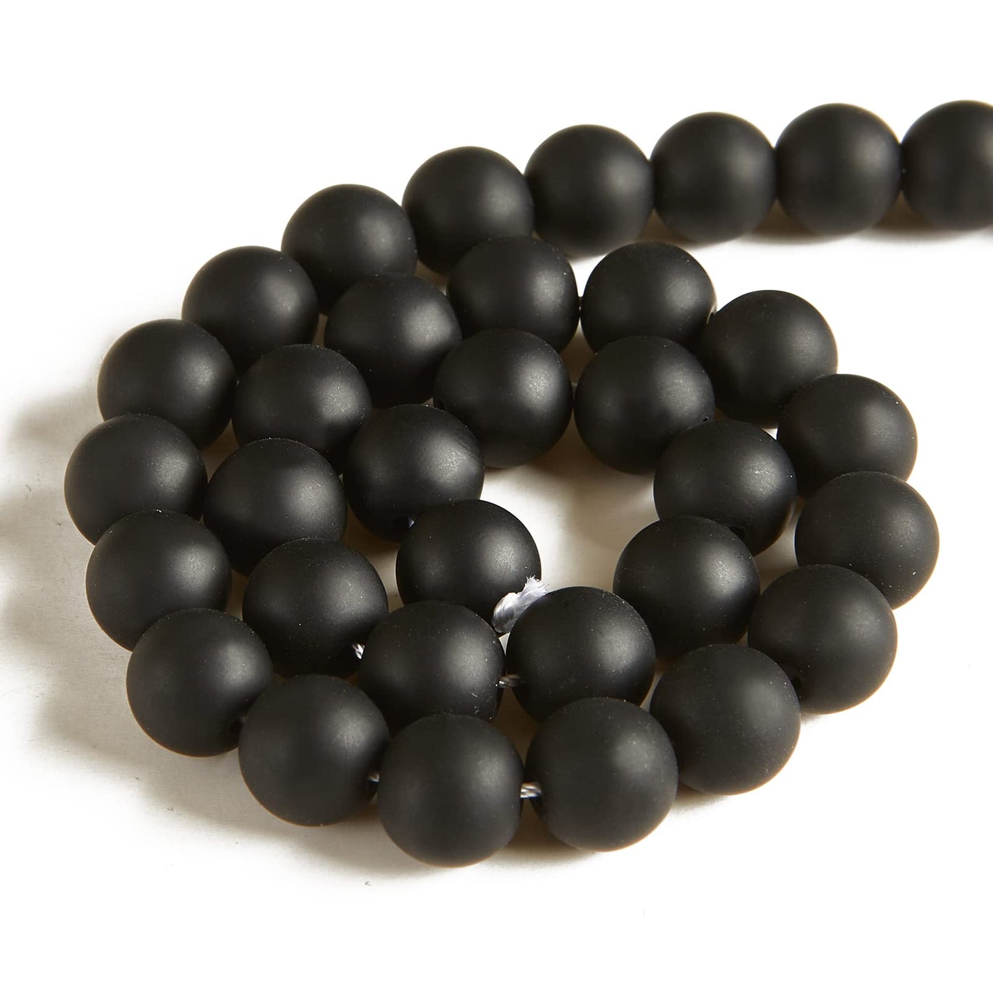 100pcs 6mm Matte Black Beads Natural Gemstone Beads Round Loose Beads for Jewelry Making