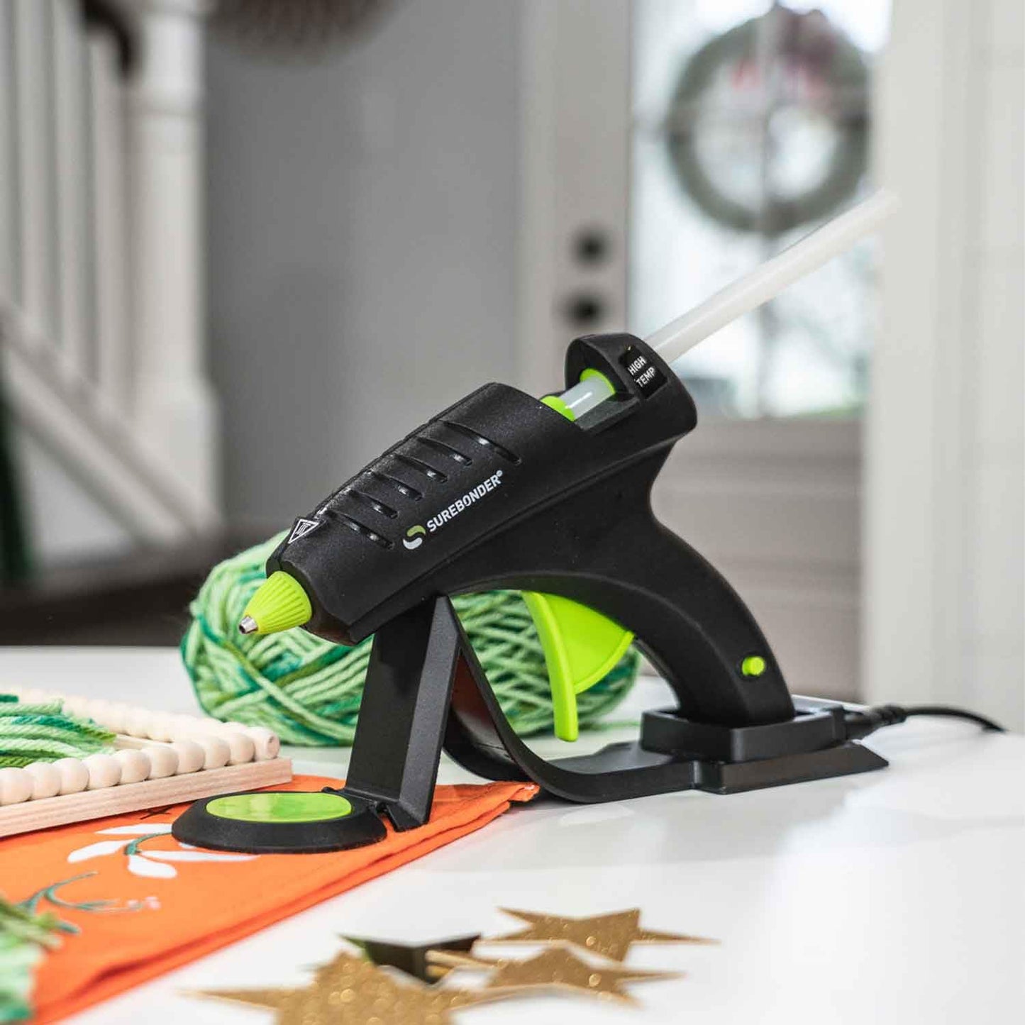 Surebonder Cordless Hot Glue Gun, High Temperature, Full Size, 60W, 50% More Power - Sturdily Bonds Metal, Wood, Ceramics, Leather & Other Strong Materials (Specialty Series CL-800F)