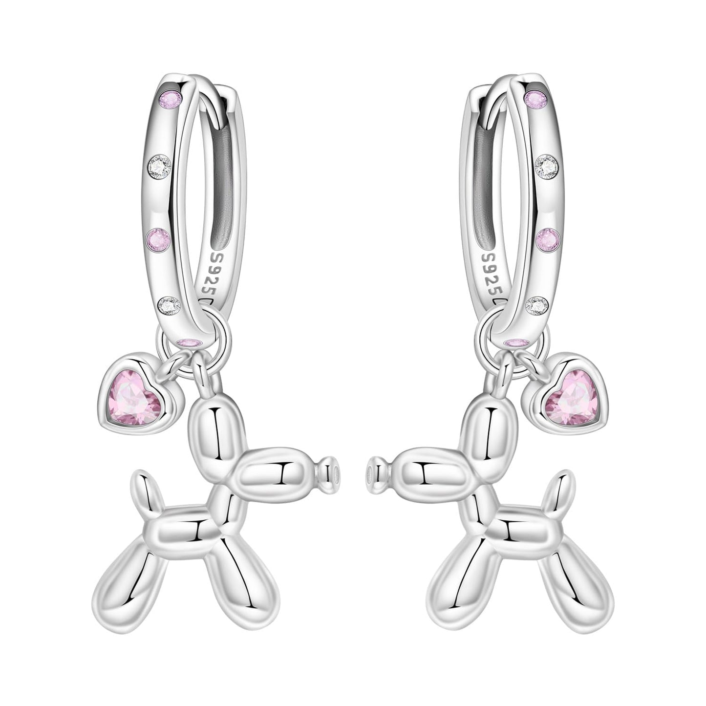 Cycuff 925 Sterling Silver Hoop Earrings Colorful Cubic Zirconia Jewelry Drop Earrings for Women Set Earring Presents for Her