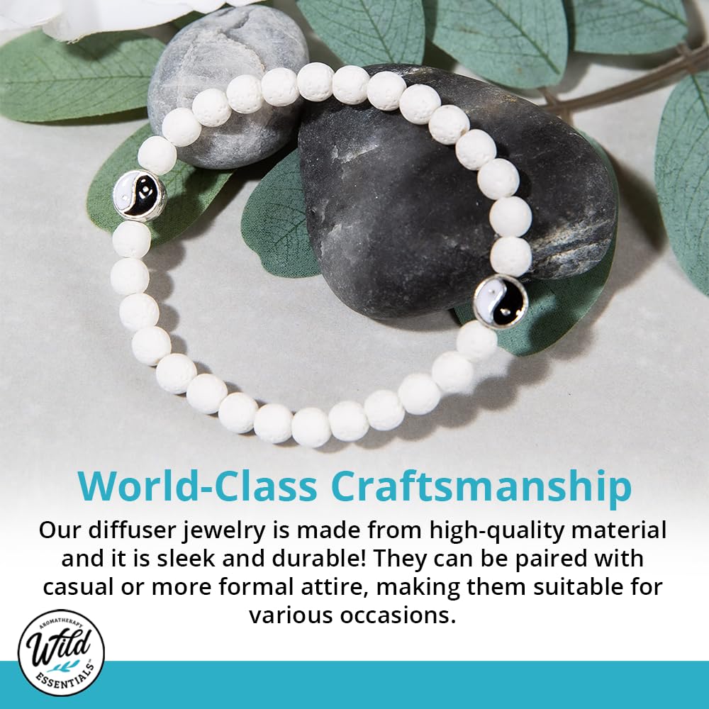 Wild Essentials 7 Chakras Lava Stone Essential Oil Diffuser Bracelet, Adjustable, Aromatherapy Womens Jewelry Gift Set