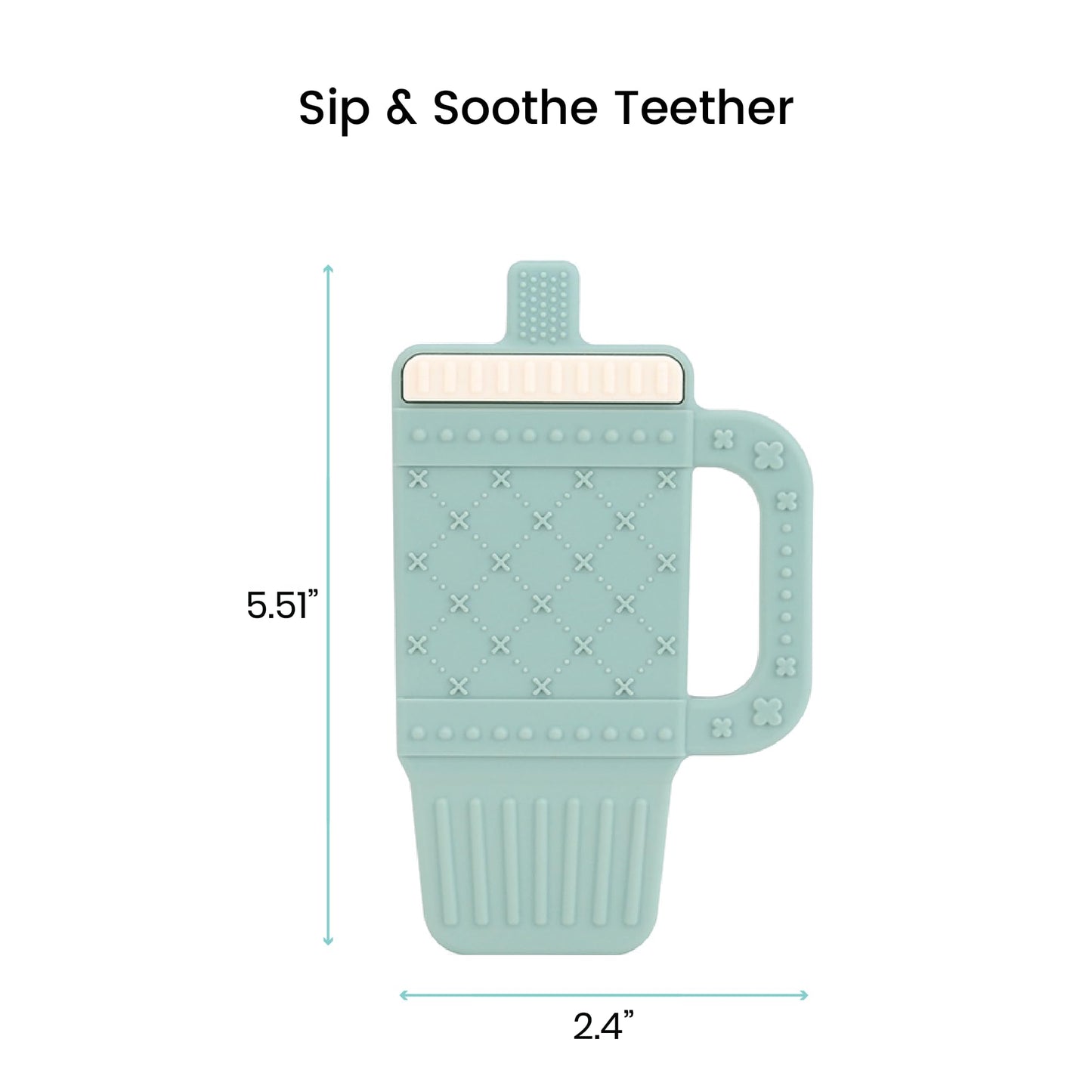 Lulyboo Sip & Soothe Silicone Teether 3 Pack - Food-Grade Soft Silicone, Textured Fruit-Shaped Teething Toys with Easy-Grip Handles for Sensory Development, Soothing Relief, Portable & Easy Clean
