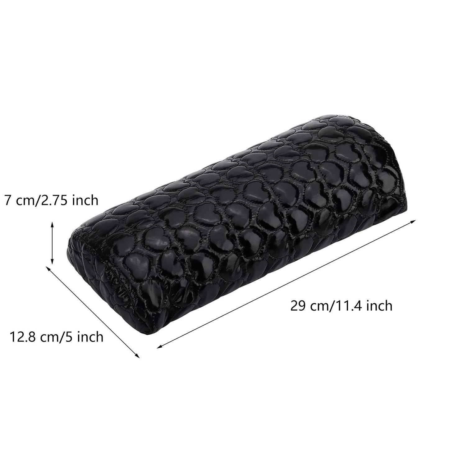 Nail Pillow Hand Rest for Nails, Washable PU Leather Nail Armrest Detachable Manicure Hand Pillow Cushion Nail Art Accessories Tool for Nails Tech (Black)