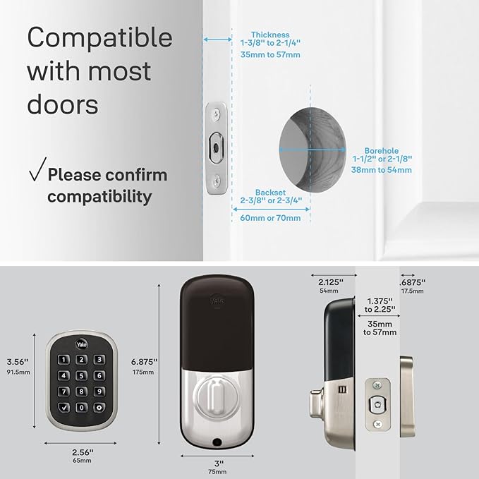Yale Security Keyless Entry Keypad Deadbolt - Unlock Using Your Entry Code - No app or connectivity - Black Suede