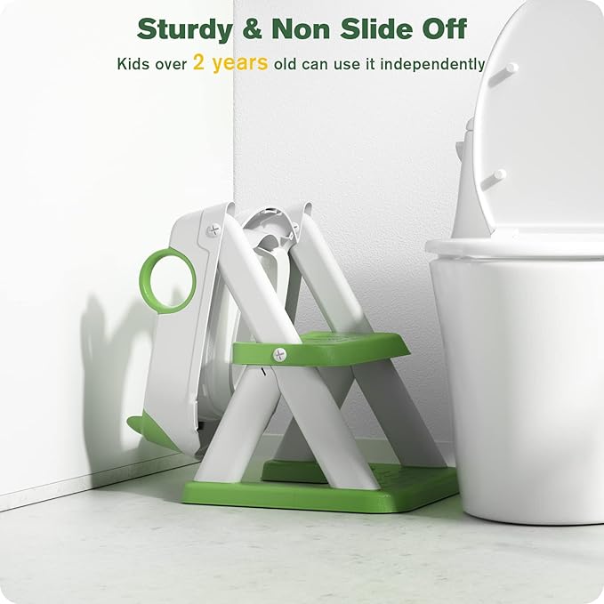 Potty Training Seat, Upgrade Toddler Toilet Seat for Kids Boys Girls, 2 in 1 Potty Training Toilet, Splash Guard Anti-Slip Pad Step Stool