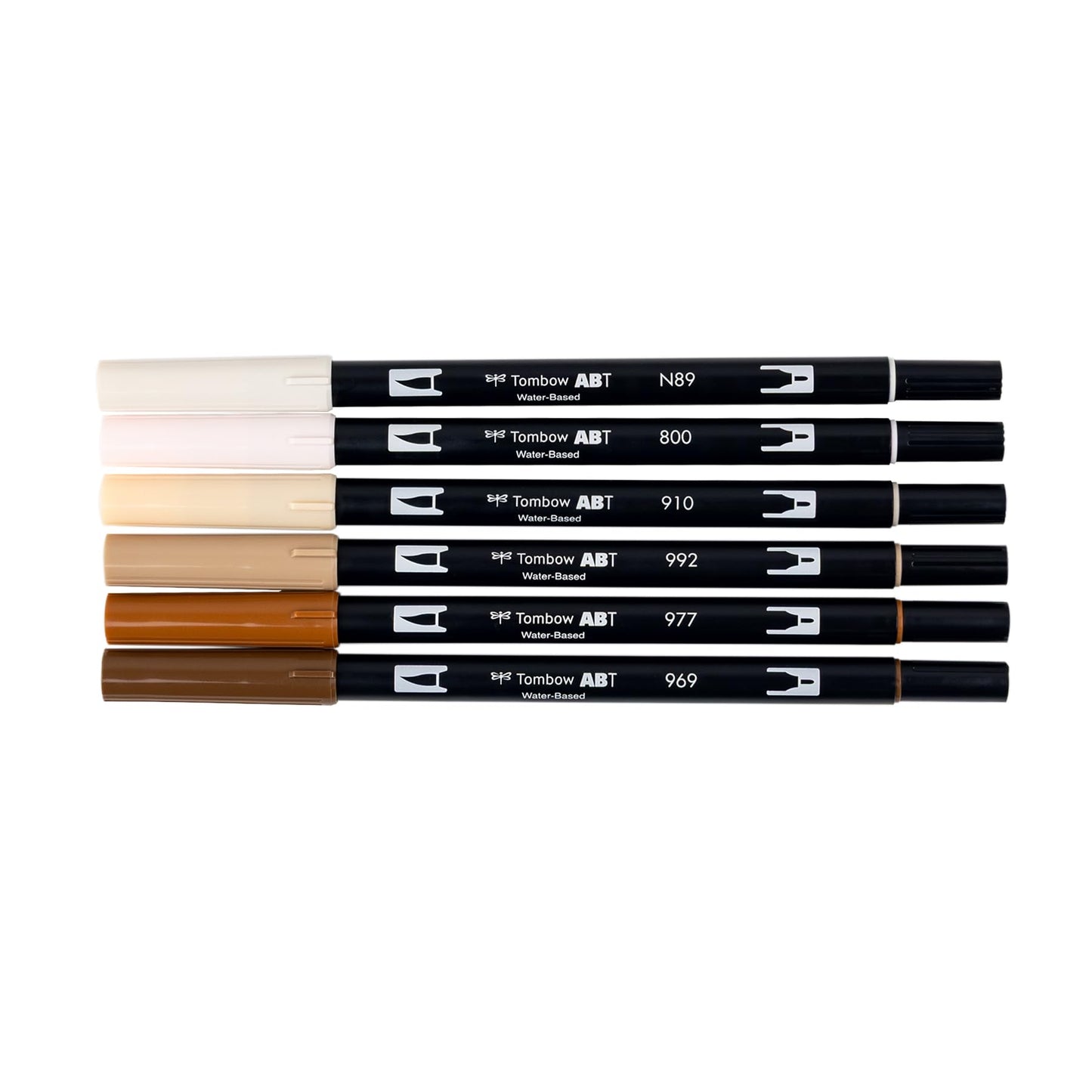 Tombow 56241 Dual Brush Pen Art Markers, Coffee Break, 6-Pack, Water-Based Ink, for Hand Lettering, Watercolor, Fine Art