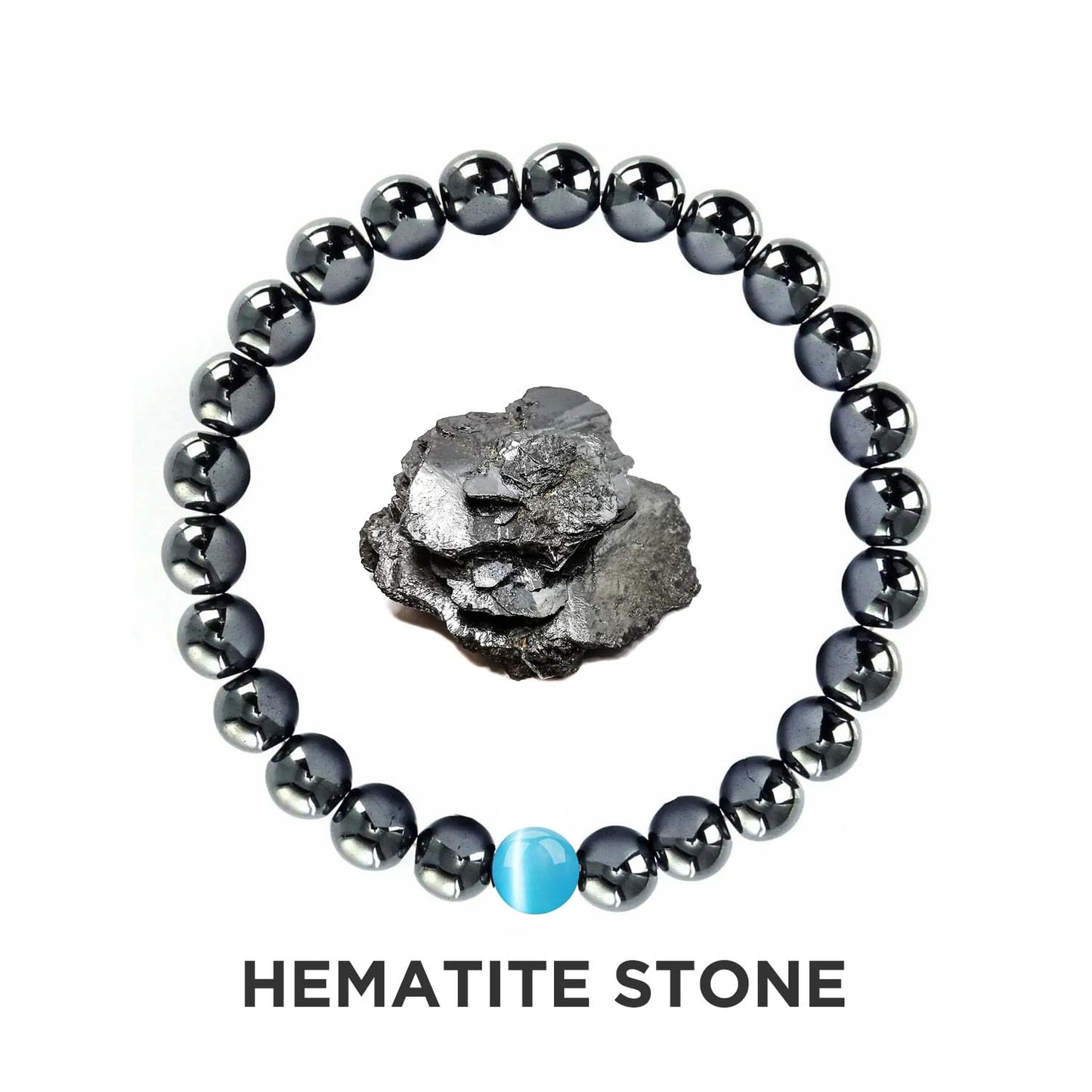 STCORPS7 Magnetic Bracelet Arthritis, Energy Healthy Jewelry, Therapy for Sleep, Crystal Bracelets Bring Luck, Prosperity and Happiness (3Pcs Hematite+Blue), 9.4 inch
